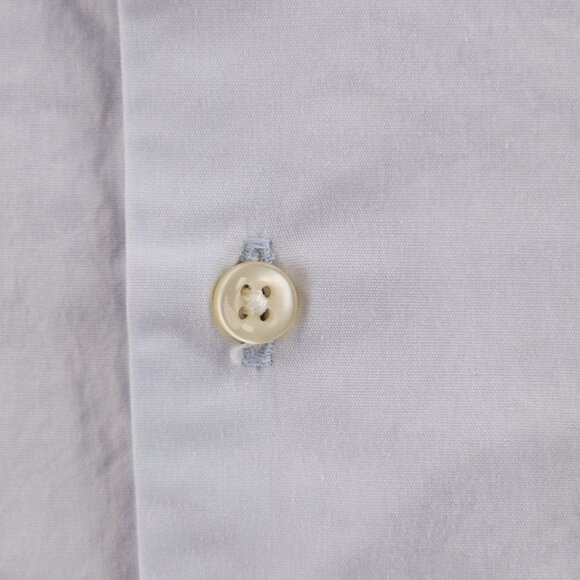 Barbour Cotton Button-Down Large Blue Solid Pocket Shirt Long Sleeve Mens Adult - Picture 3 of 16